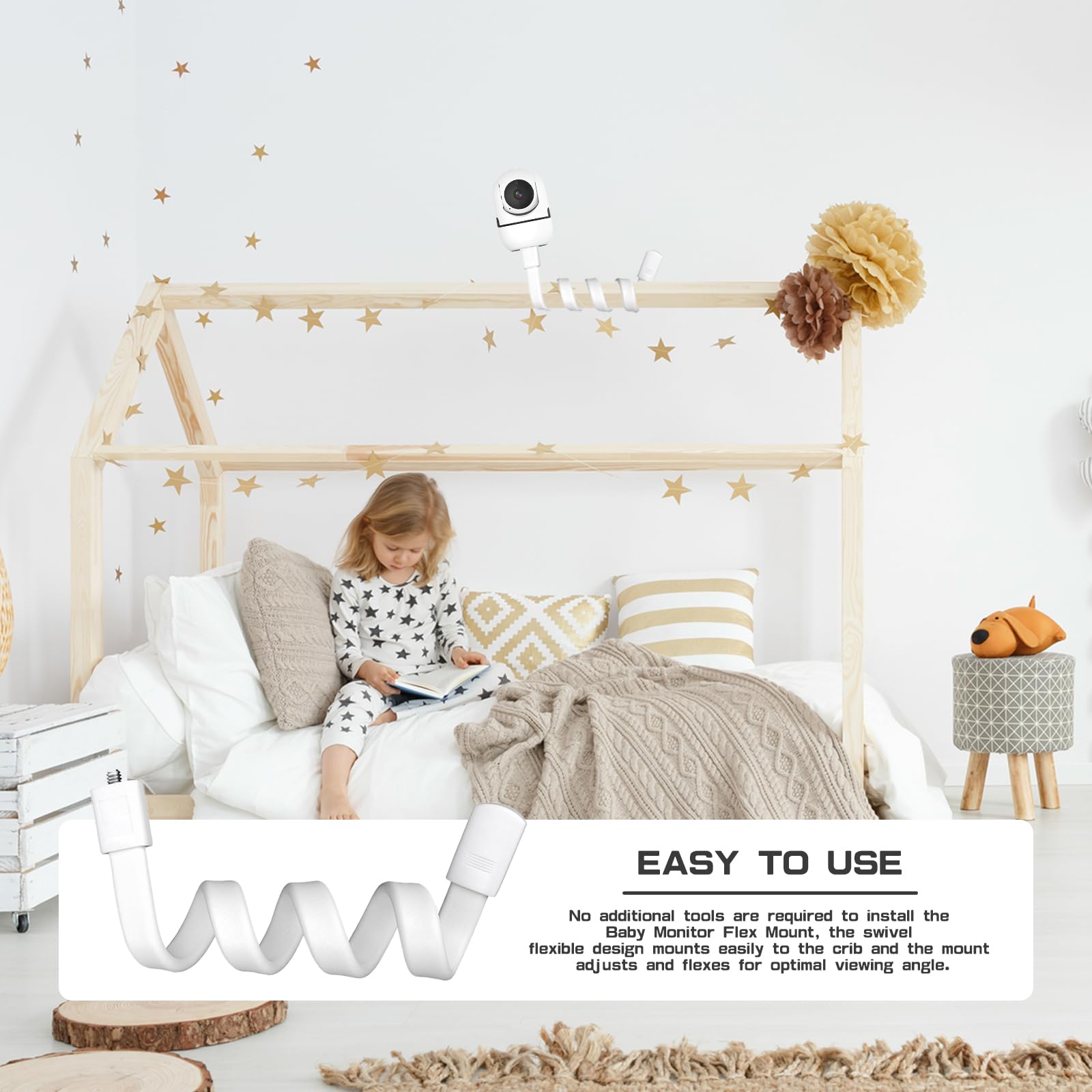 Supporto Baby Monitor Universale Bianco per Culla Rierousy