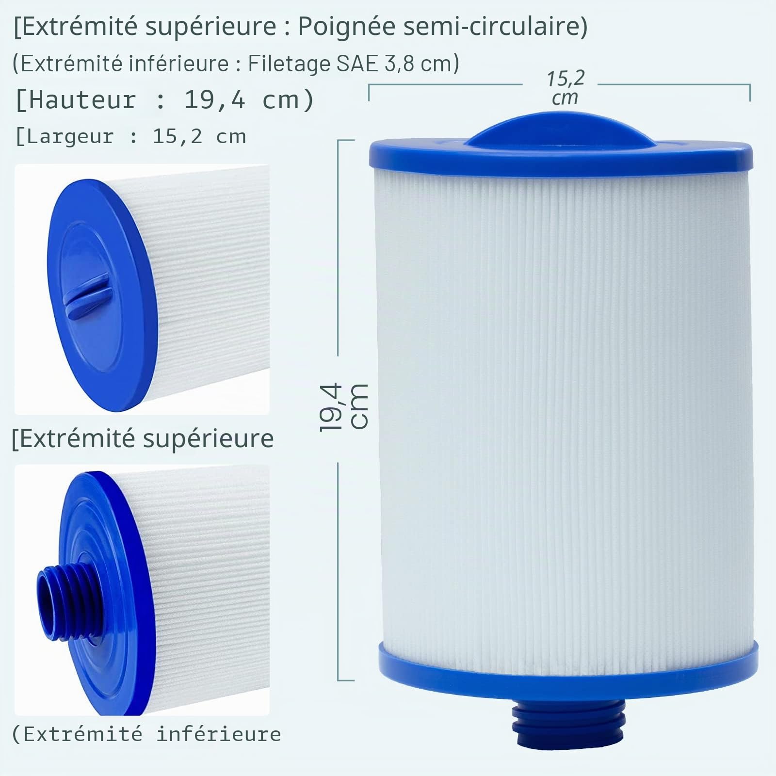 Hrozny Remplacement de Cartouche filtrante pour Unicel 6CH-940, Filtre à remous Compatible pour PWW50P3, pour Filbur FC-0359, pour Waterway Plastics 817-0050, Lot de 2