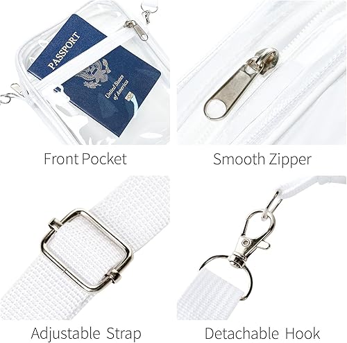 Miniatura 3 de YULIYULI Bolso cruzado transparente aprobado para estadios, bolsa de concierto transparente para mujeres, para festivales, conciertos, eventos