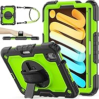 Vista 11 de SEYMAC stock Funda para iPad mini 7 (A17 Pro) 2024/Mini 6 de 8.3 pulgadas con protector de pantalla y soporte para lápiz