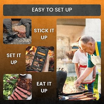 ChefX Wireless MeatStick - Smart 4 Sensor Bluetooth Meat Thermometer for Grilling & Smoking, 650ft+ Range