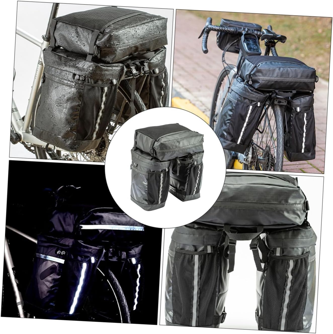 Waterproof Bike Rear Shelf Bag 3-in-1 Cycling Travel Pannier 50l Capacity Mountain Bicycle Rack Trunk Bag for Long-distance Riding