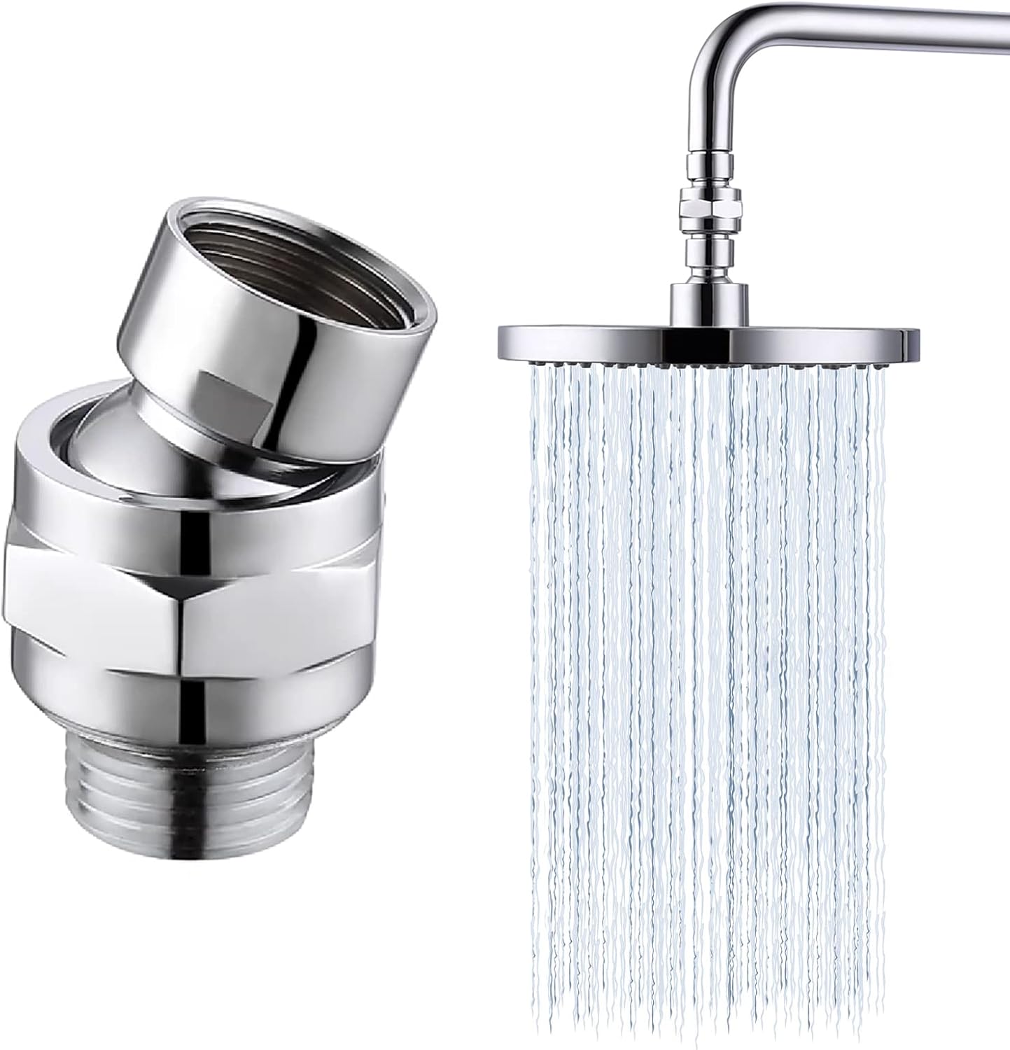 UFURMATE Shower Head Swivel Ball Adapter, Copper Brass Adjustable