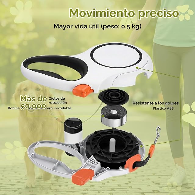 Foto 5 de 7 de Ecofocet Correa Perro Extensible 8 Metros, 360°Antienredos
