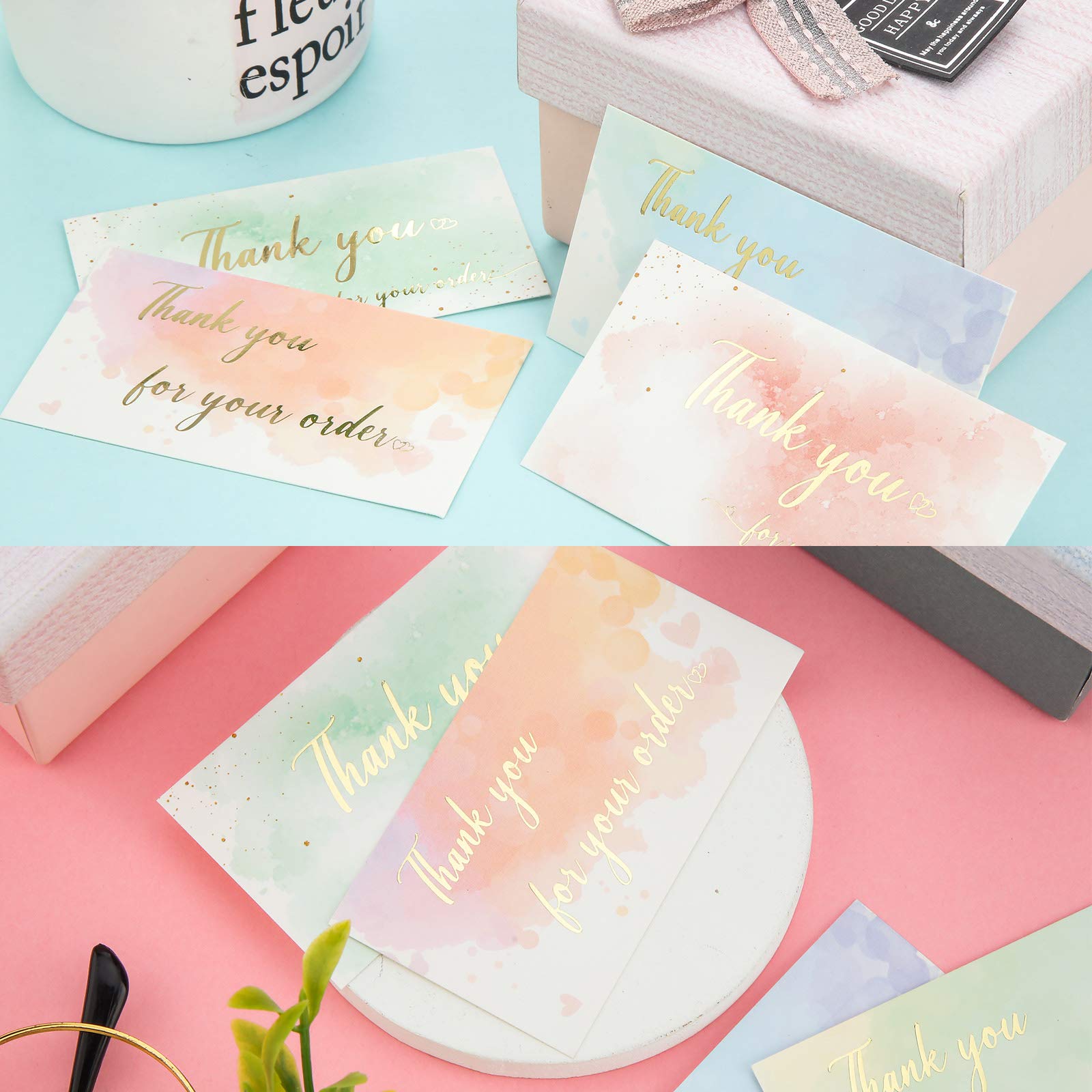 Buy 300 Pieces Thank You For Your Order Business Cards Watercolor