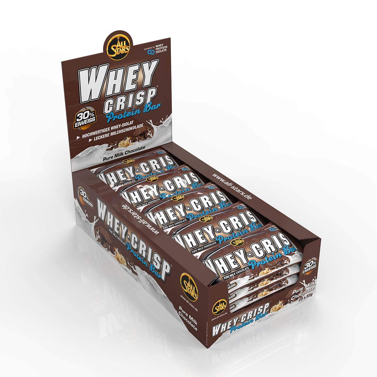 ALL STARS Whey Crisp Protein Riegel 25 x 50g Chocolate