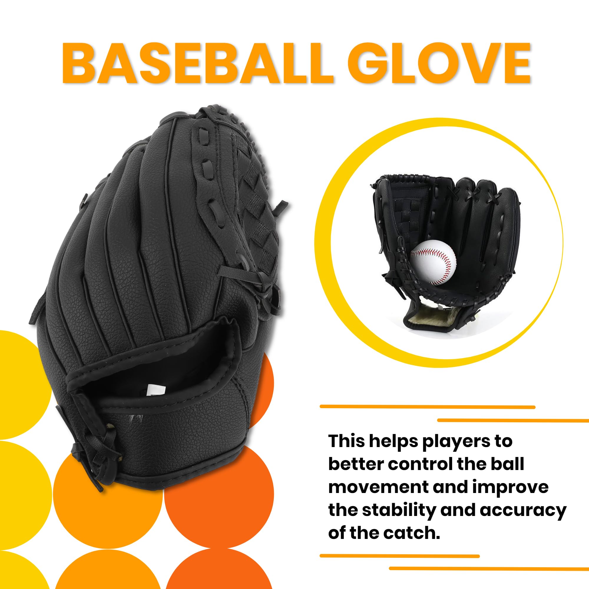 Guanto da baseball ergonomico in pelle PU Guanti da baseball Morbidezza Professionale Fielding Guanto Softball Guanti per Giovani Adulti
