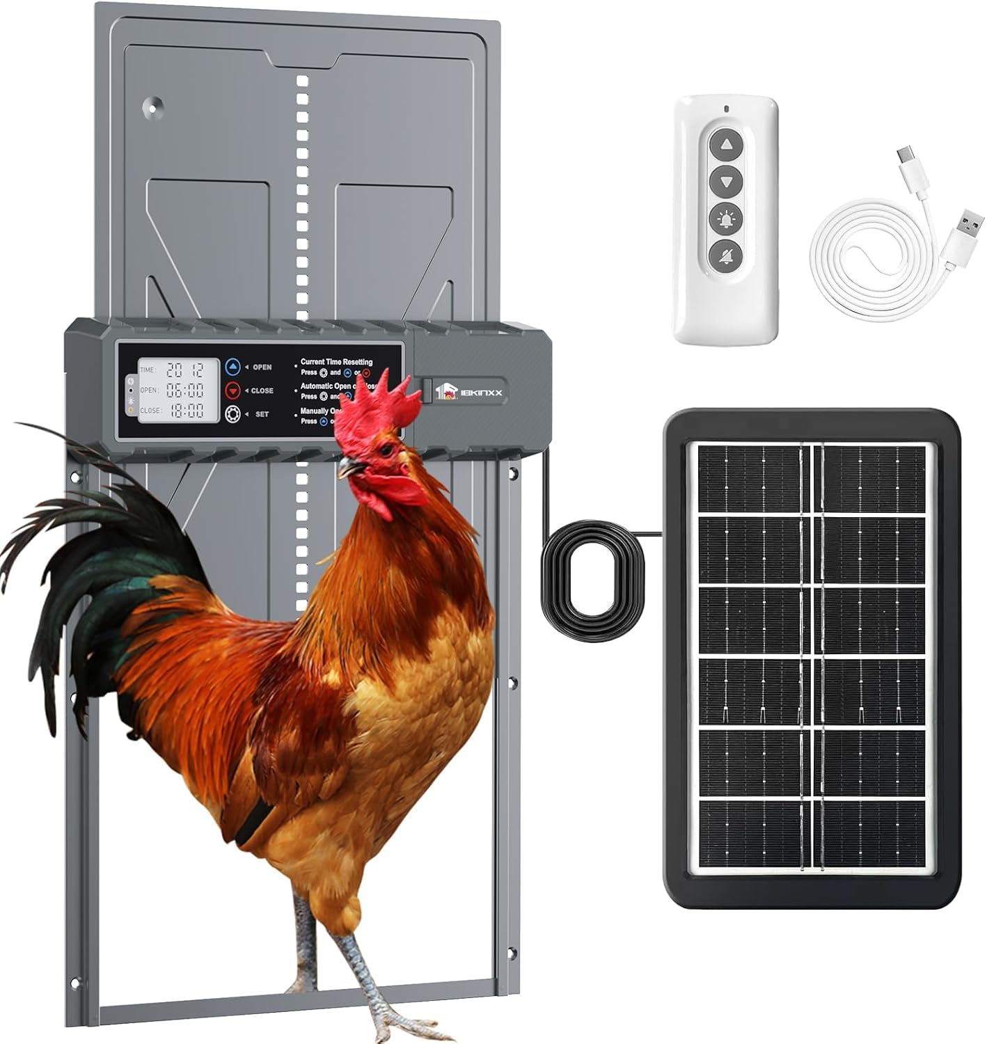 Dimensions of the IBKINXX Automatic Chicken Coop Door