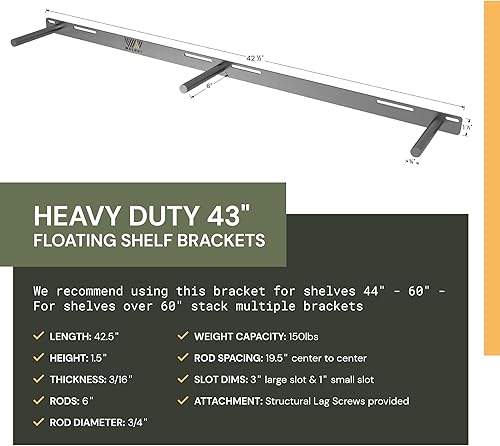 Miniatura 24 de Soporte de estante flotante: soportes de estante ocultos de 12 pulgadas, capacidad de peso de 150 libras, soporta estantes flotantes montados