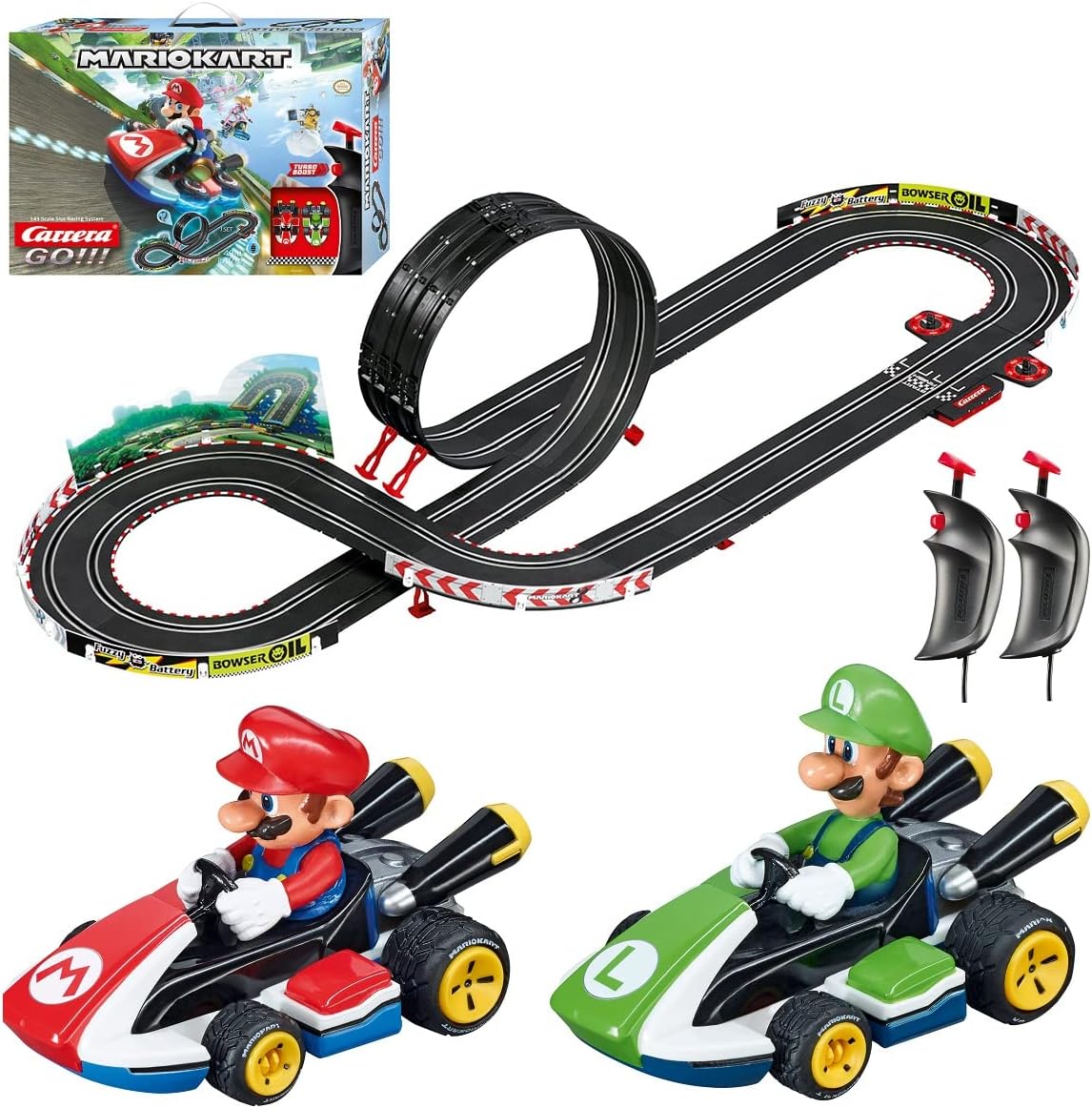 GO!!! Electric Powered Slot Car Racing Kids Toy Race Track Set 1:43 Scale, Mario Kart