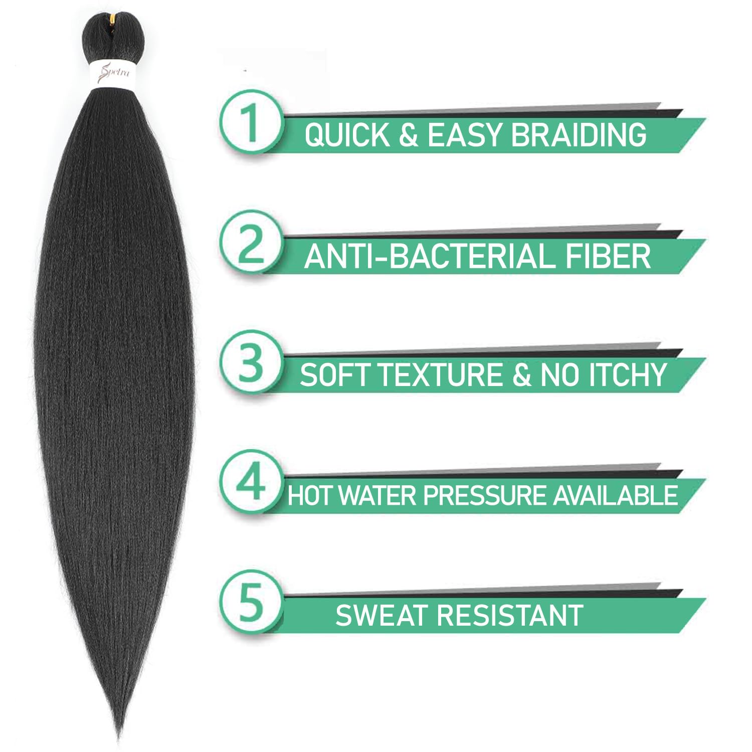 SOKU Pre Stretched Braiding Hair EZ Braids Natural Black Lightweight Synthetic Hair Bundles 24 Inch - 8 Bundles Yaki Straight Crochet Braids for Braiding Hot Water Setting