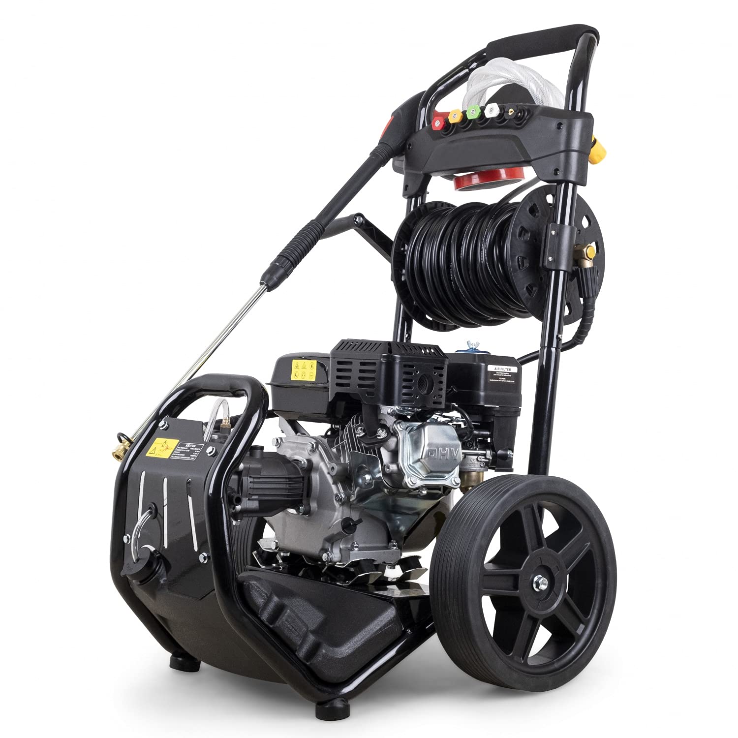 Nettoyeur Haute Pression à Essence DT-KR170D avec Moteur de 7 CV (Pression Max. 210 Bar | Pression de Travail 180 Bar | 5 Buses de Travail | Auto-amorçage | Tuyau Haute Pression 20 mètres Inclus)