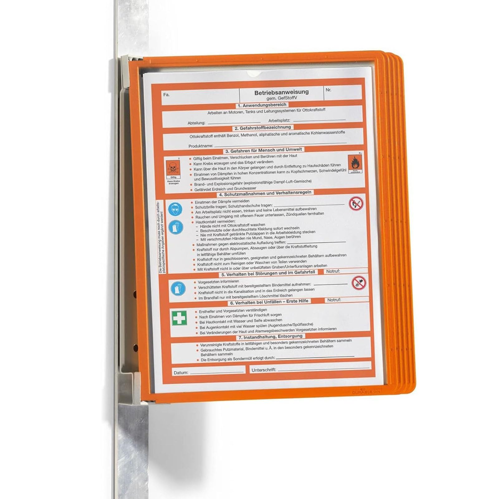 Pannello Espositivo Magnetico Resistente da Parete - Cartella Espositiva Ribaltabile da Tavolo, Organizer da Parete, 5 Pannelli Neri, Espositore per Cataloghi(A)