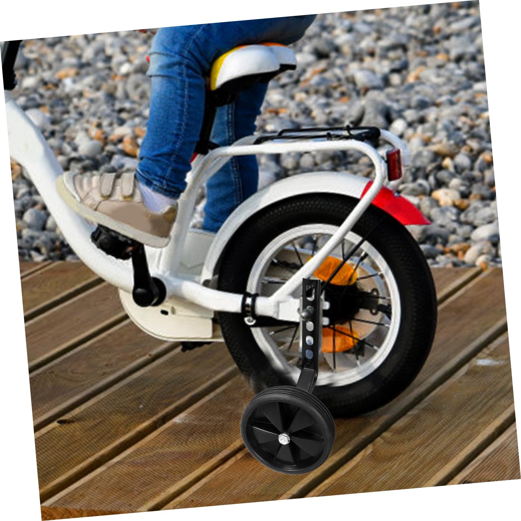 Toyvian Ruote Ausiliarie per Bicicletta Bambini 12-20 Pollici, Nero | Metallo, Montaggio su Bici e Triciclo, Regolazione per Ruote 12-20 Pollici, Accessori per Bambini