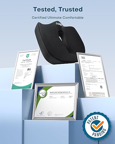 Miniatura 9 de Feagar - Cojín de asiento de espuma viscoelástica almohada de coxis para asiento de automóvil silla de oficina y silla de ruedas ortopédico