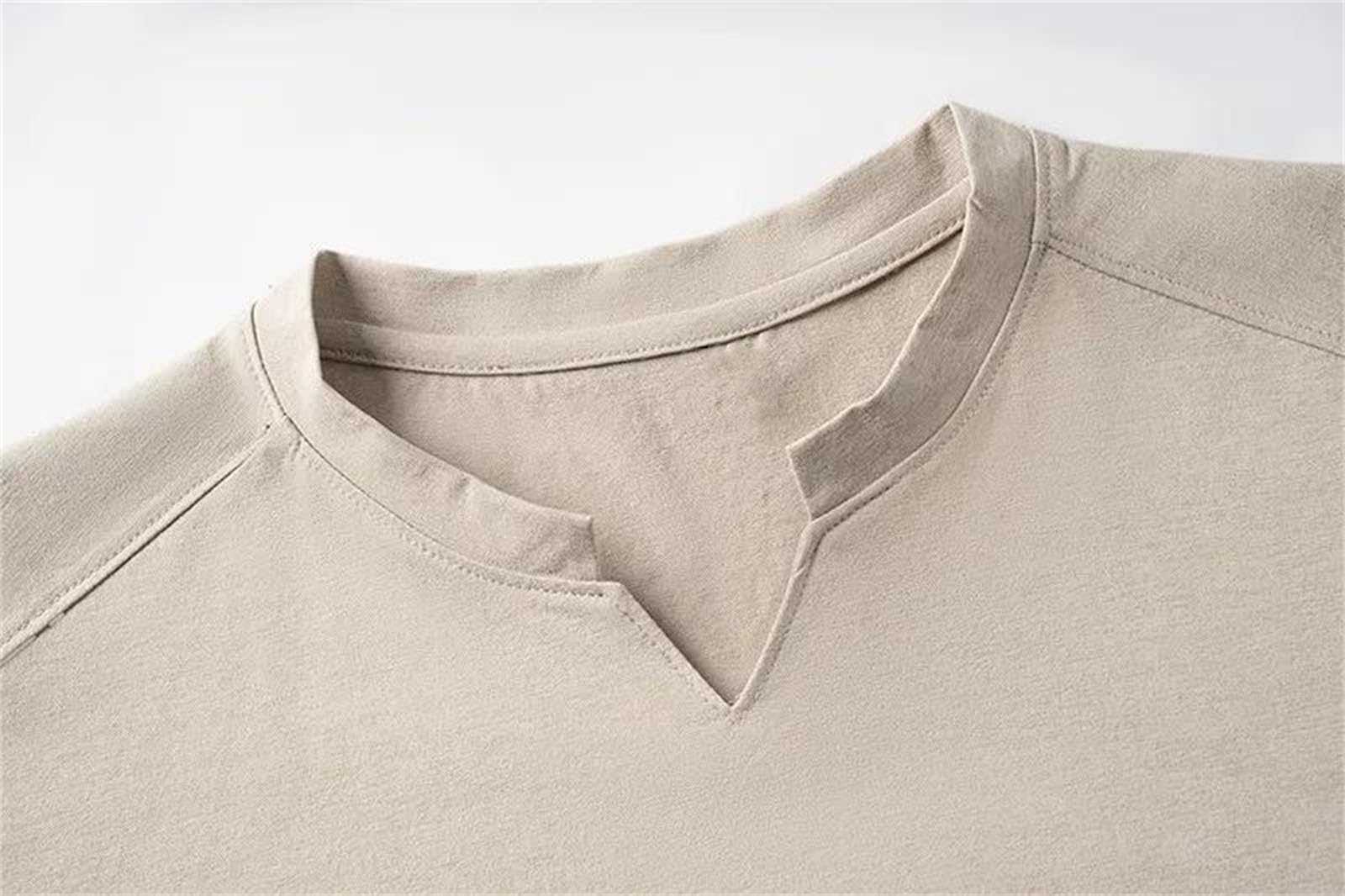 Camiseta de manga corta con cuello en V para hombre, transpirable, casual, holgada, ligera, para uso diario