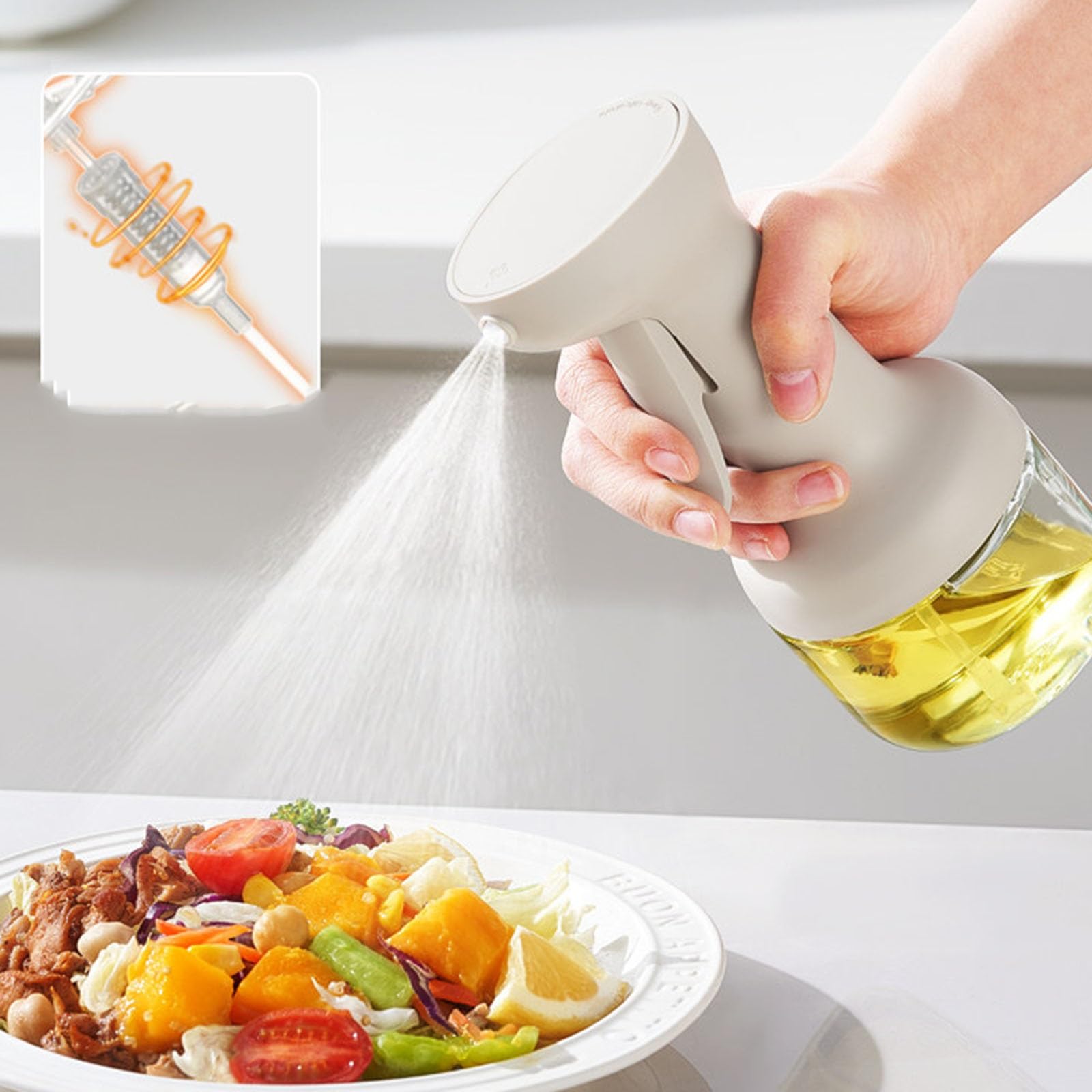 Botella Pulverizadora De Aceite, Botella De Llenado, Puede Rociar Aceite | Botella Pulverizadora, Botella Pulverizadora, Se Puede Llenar Con Aceite.(Yellow280mlx6)