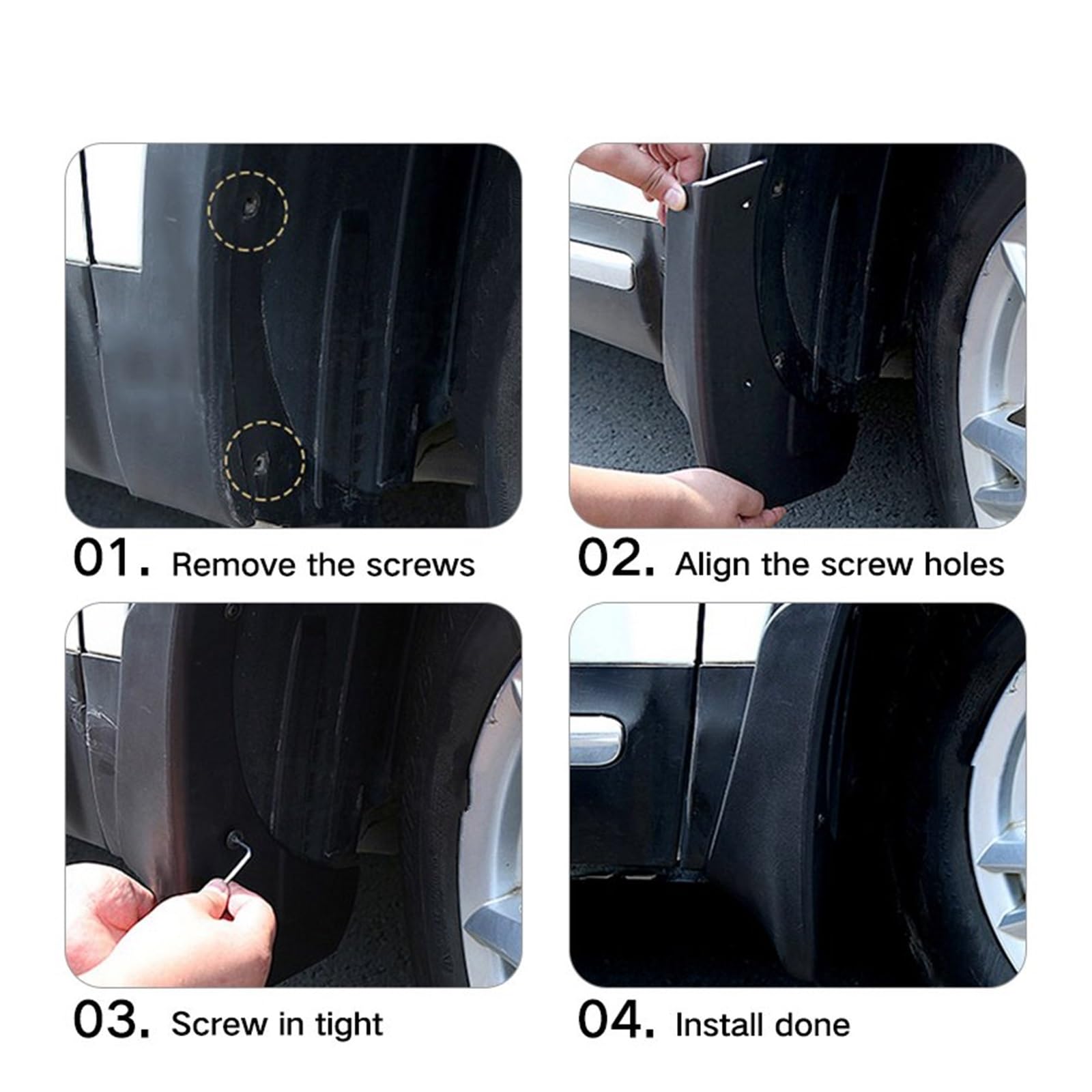 HOMAKS 4Pezzi Paraspruzzi per Auto Volvo XC60 2014-2017, Anteriore Posteriore Parafango Ruota Antispruzzo Guardie Protezione Parafanghi Esterni Accessori