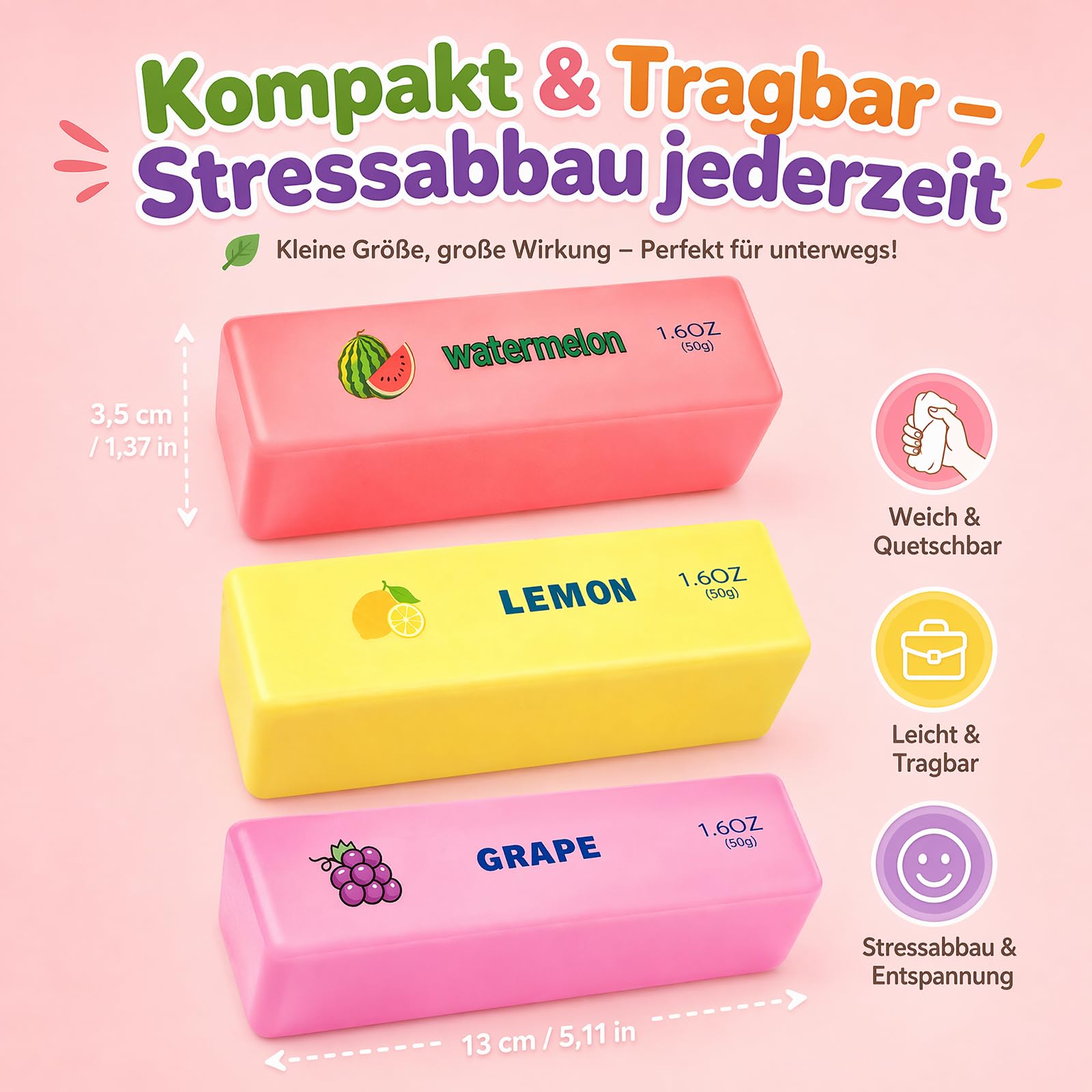 3 Stück Butter Squishy, Sensorik Spielzeug, Butter Squishy Squeeze Toy, Stress Spielzeug,Fidget Toys Squi-shy Set, Lustiges Fidget Stressball für Teenager Erwachsen Spaß Ges Entspannung Angstzuständen