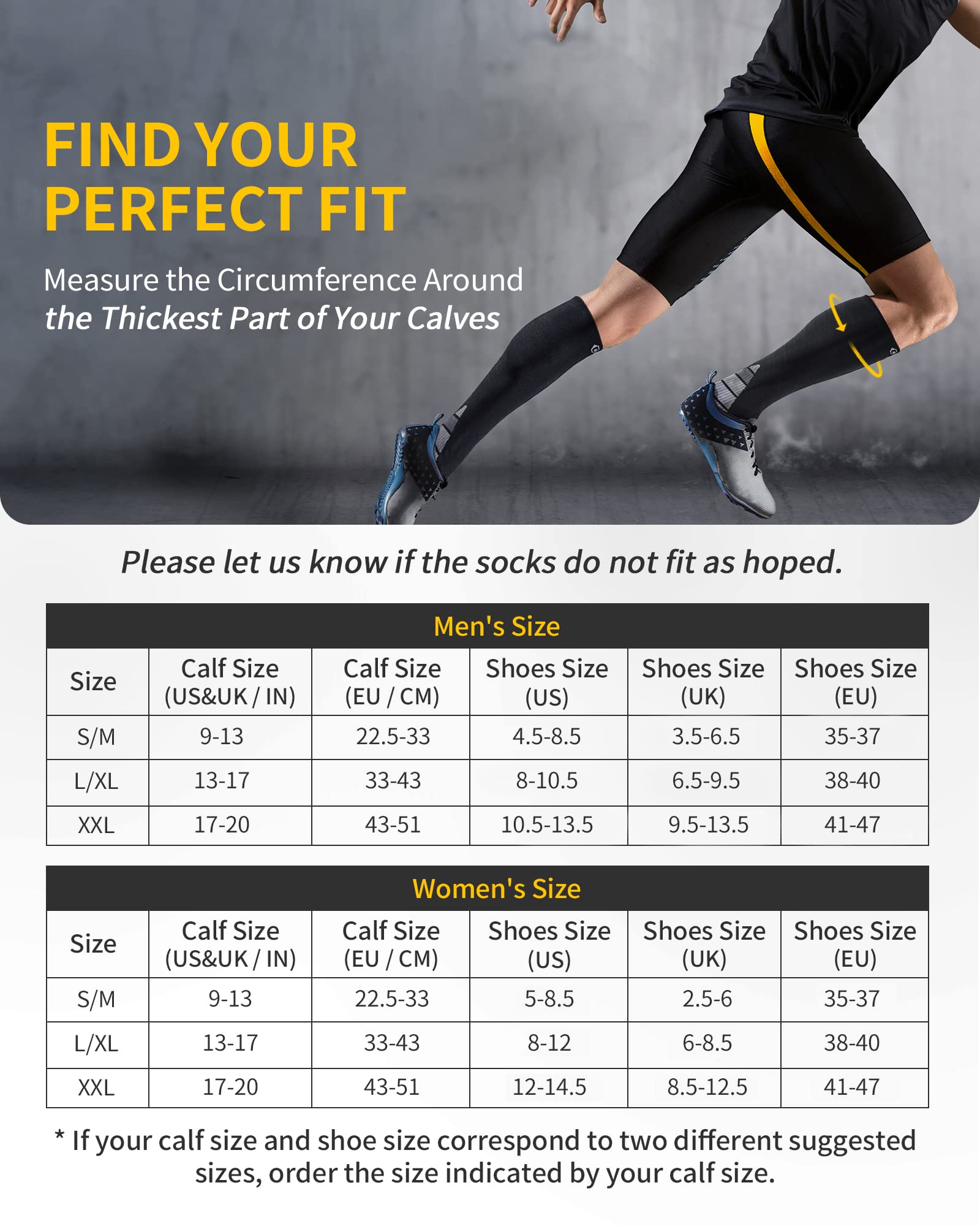 CAMBIVO Calze Compressione Graduata Donna e Uomo 2 Paia, Calze Elastiche a Compressione Graduata per Sport, Running, Trekking, Viaggio in Aereo