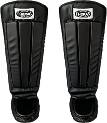 Caneleira Muay Thai Mma Kickboxing Anatômica Fheras Preta