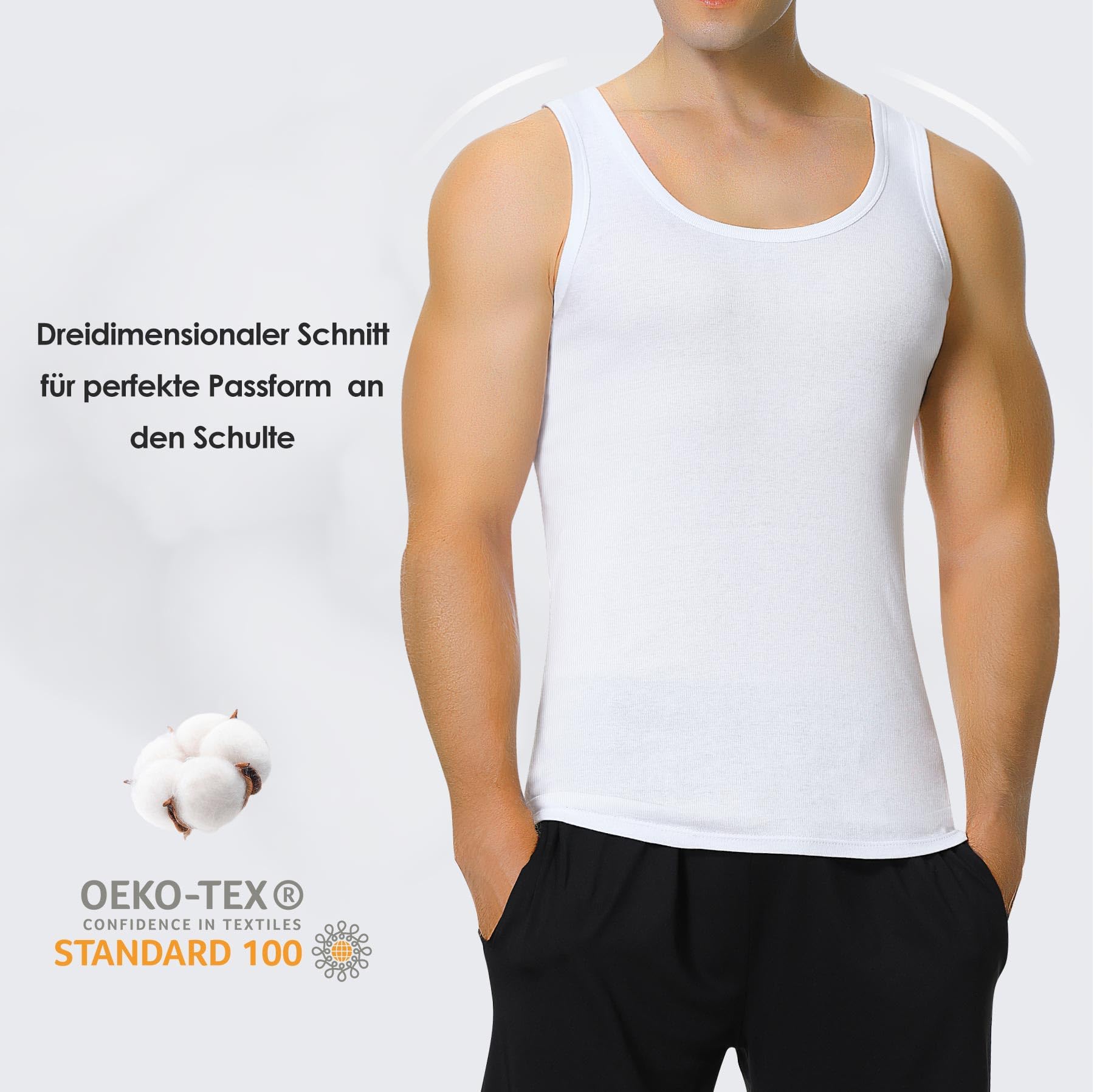 TUUHAW Canottiera Uomo Pacco da 5 100% Cotone Canottiera Colori Multipli e Taglie