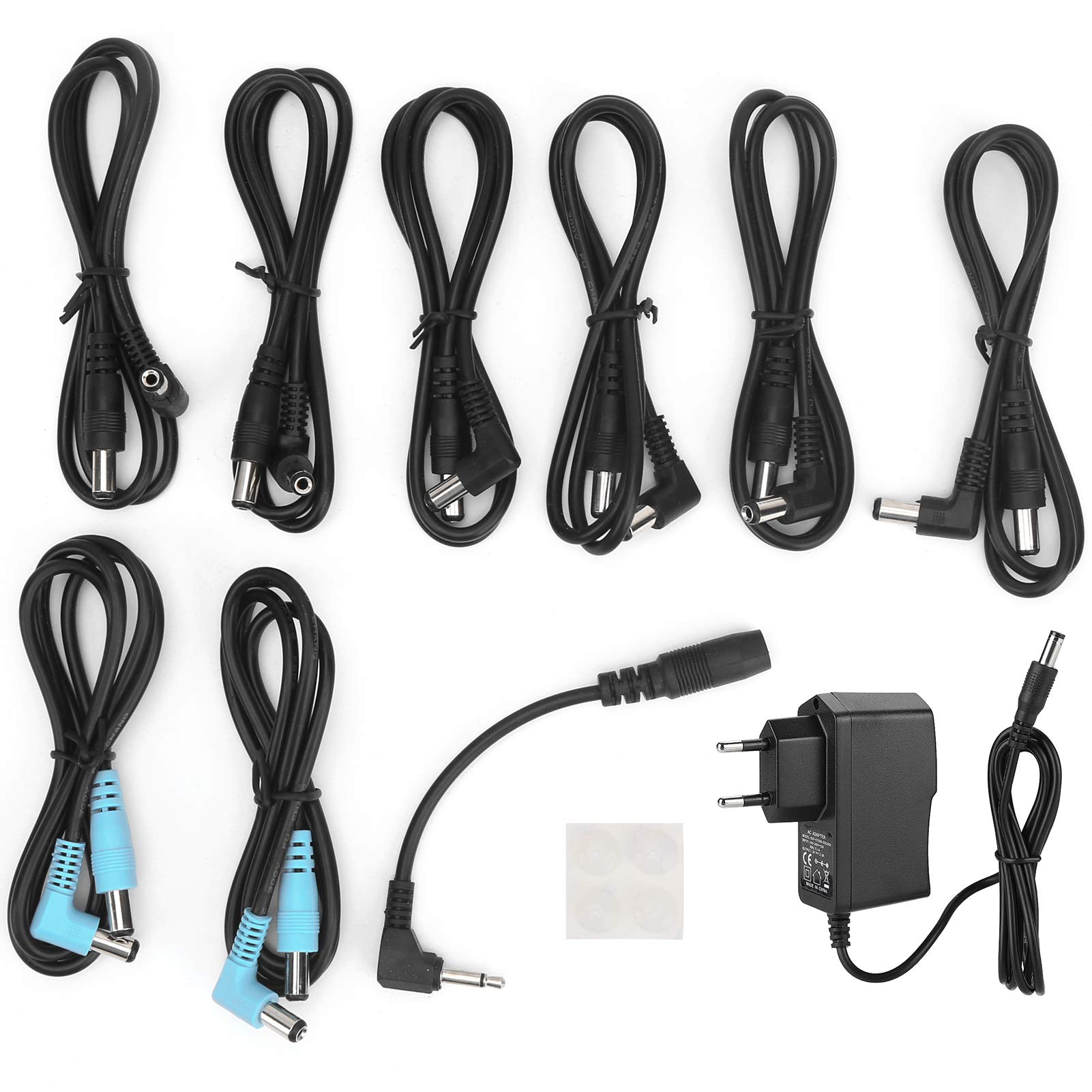 Fuente de Alimentación para Afinador, 2 en 1 con 8 Salidas Aisladas 9V 100mA para Pedal de Efectos Accesorios Guitarra Eléctrica Músicos Estudio Escenario Concierto Enchufe Europeo