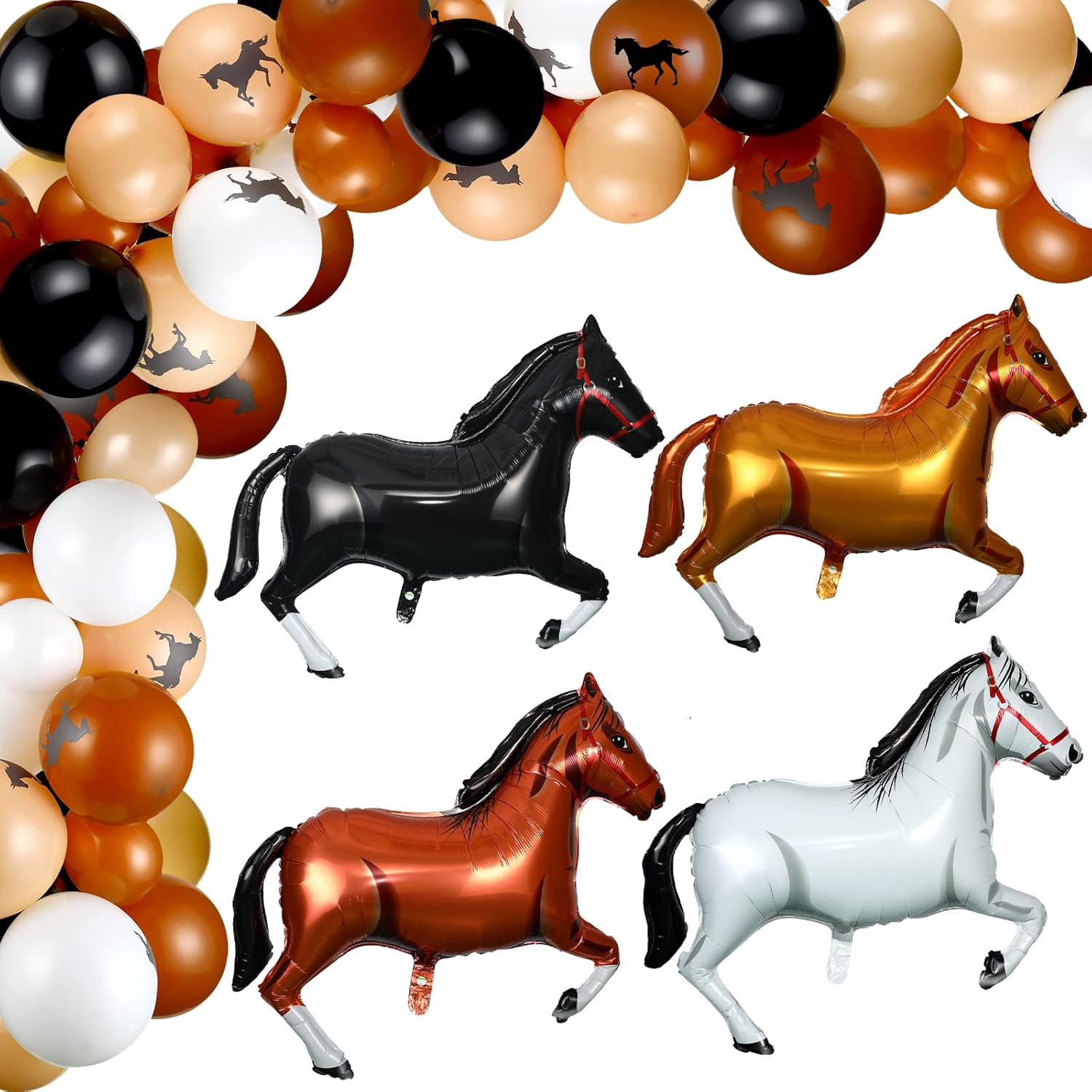 Zhanmai 100 Pieces Horse Balloons Cowboy Party Decorations