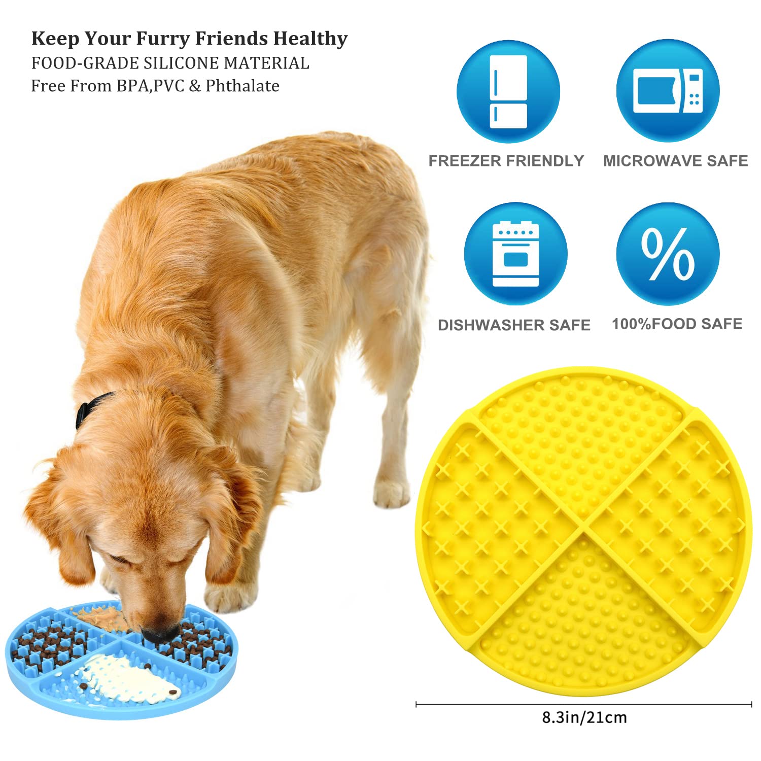 Bangp Alfombrilla Para Lamer Perros, Alfombrilla De Alimentación Lenta, Alfombrilla De Baño Para Entrenamiento De Distracción, Alfombrilla De Cuidado Para Mascotas, Almohadilla De Cuidado Con Succión