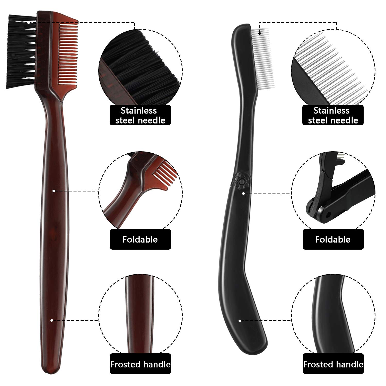 hicarer eyebrow grooming brush folding set in pouch