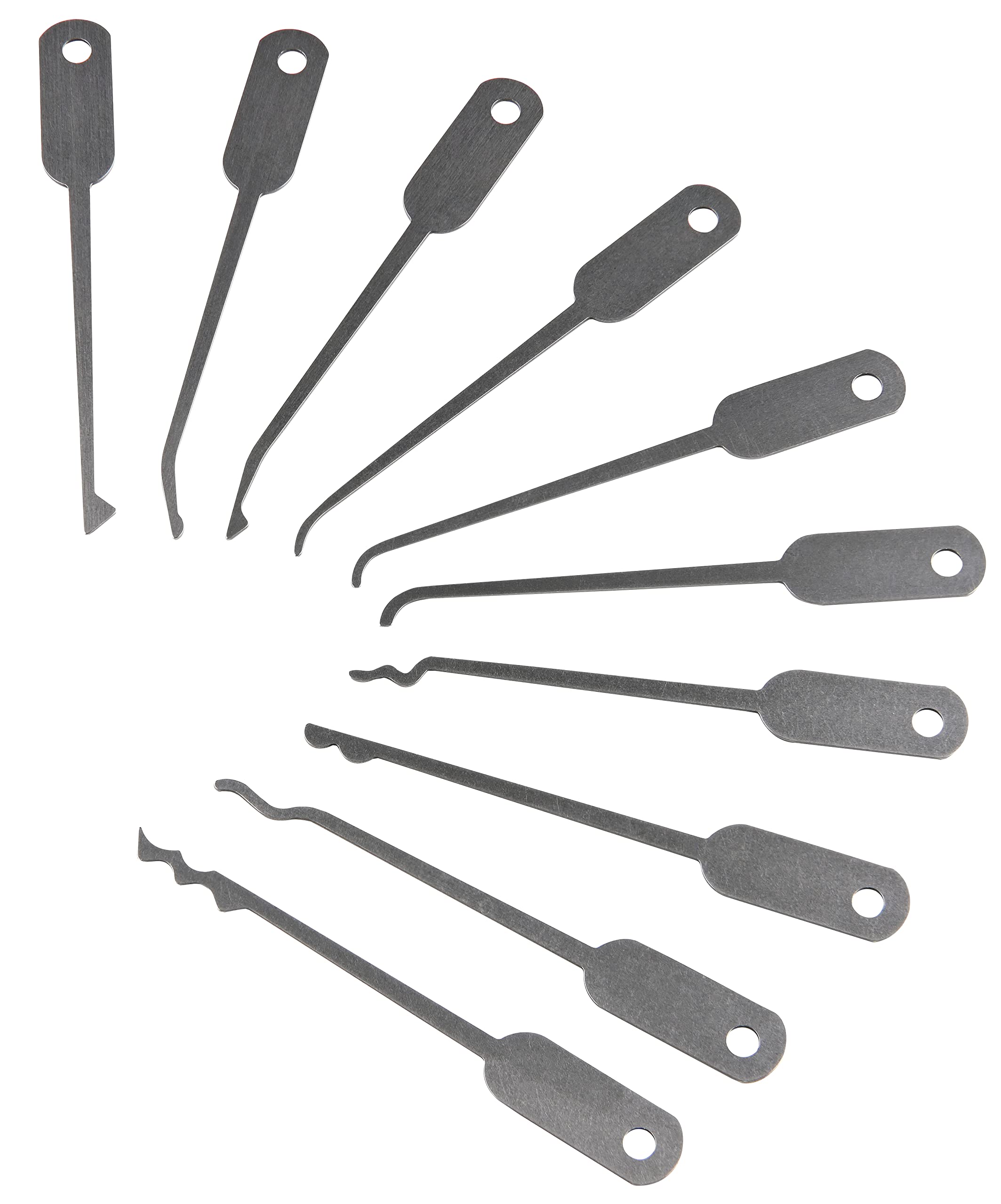 Multipick Cuchillas de repuesto Elite Lock-Pick para el juego de ganzúas, juego de 10 cuchillas intercambiables LockPick de acero inoxidable para muelles de 0,5 mm para principiantes y profesionales