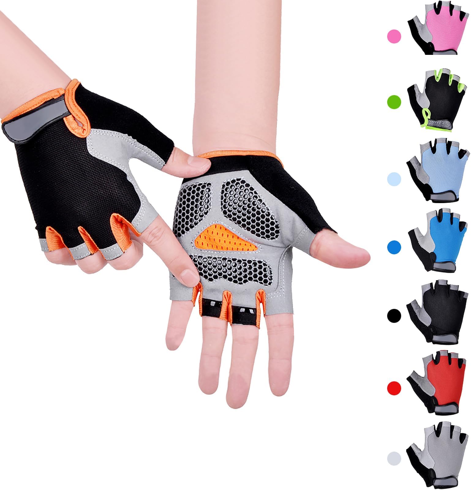 Kids Boy Girl Cycling Climing Half Finger Gloves GEL Padded BMX Bike Fingerless Gym Antislip Grip Kids Children [SPI]