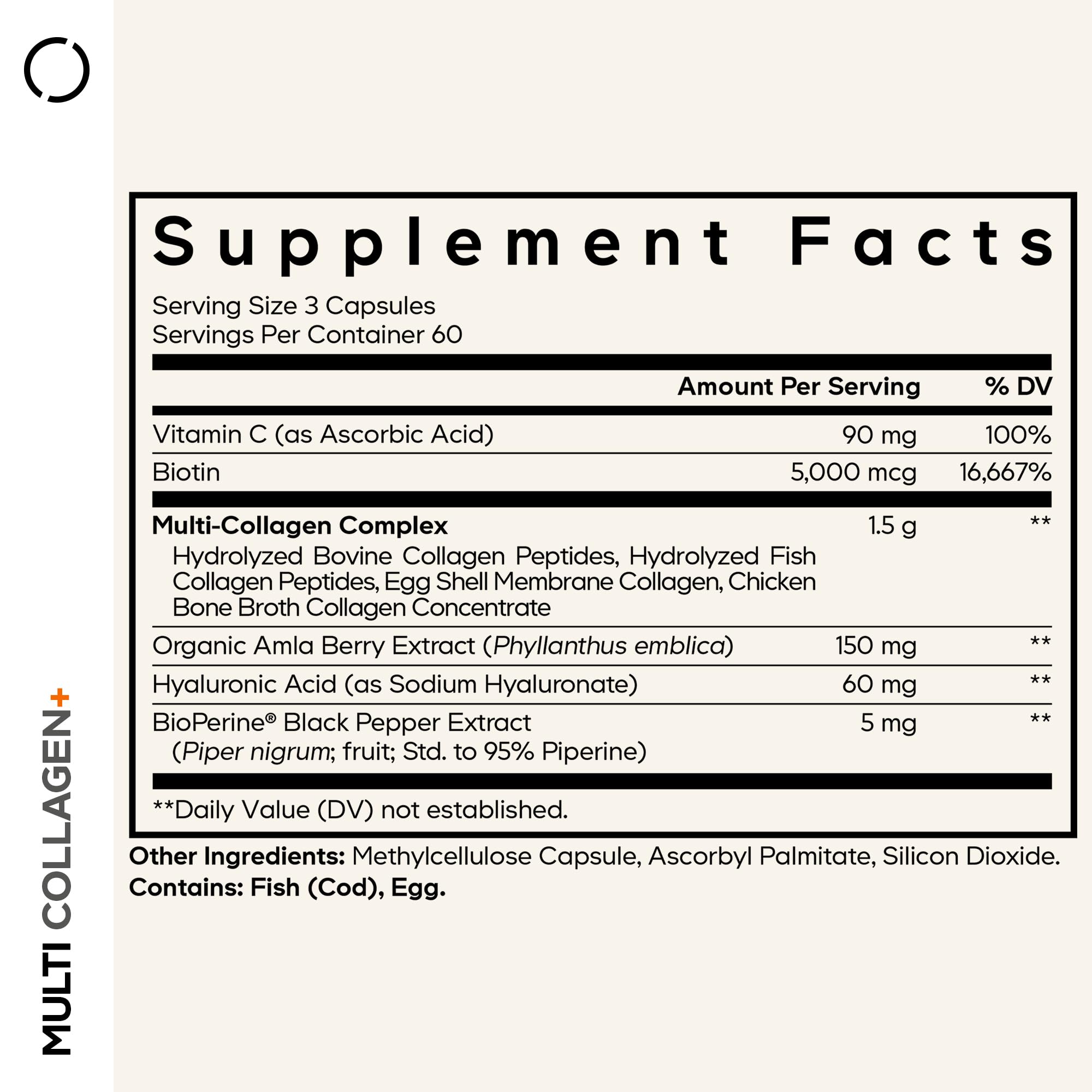 Codeage Multi Collagen+ Supplement, with Vitamin C, Biotin, 180 Capsules — Amazon image 2