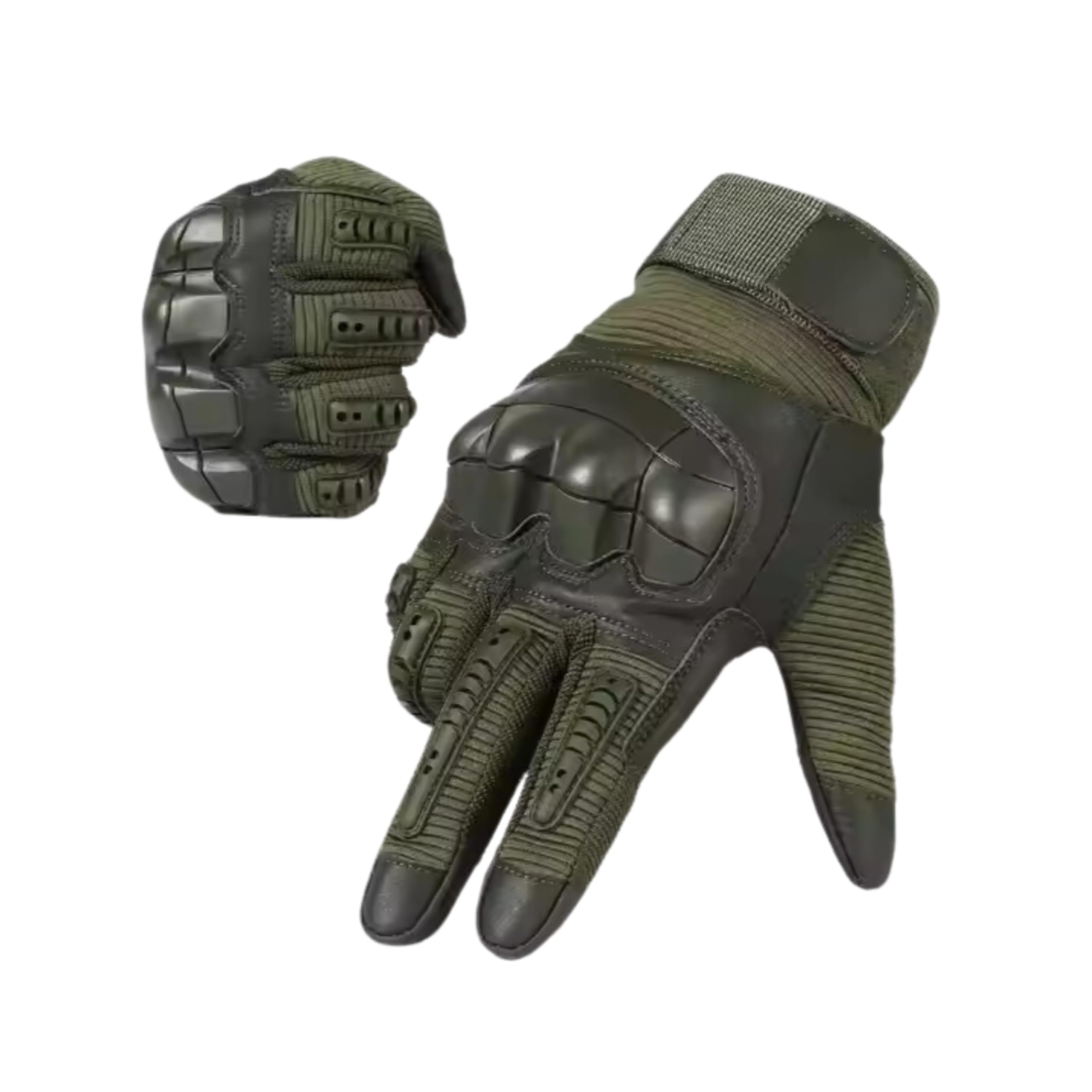 Tomorrow Tactical Gloves for Men | Full-Finger Biker Hard Knuckle Protection Gloves, Touchscreen Comfortable, Riding Gloves for Military Hunting (Green, L)-image-38