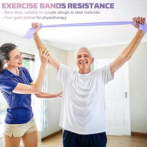 Miniatura 8 de 5 bandas de resistencia, bandas elásticas profesionales de ejercicio para fitness, yoga, pilates, estiramiento, entrenamiento de fuerza, bandas de