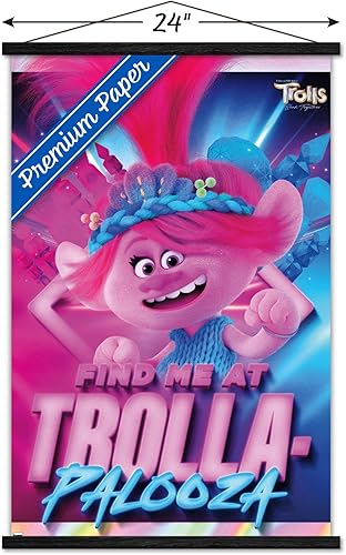 Miniatura 3 de Trends International Trolls Band Together - Póster de pared de amapola, 22.37 x 34.00 pulgadas, paquete de impresión premium y colgador negro