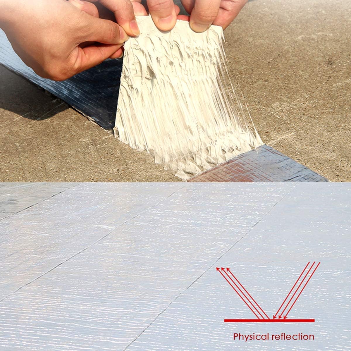 Nastro Butilico,50mm x 5m Nastro Sigillante Impermeabile,Autoadesivo Nastro in Alluminio per Riparazione di Tetti,Grondaie,Perdite