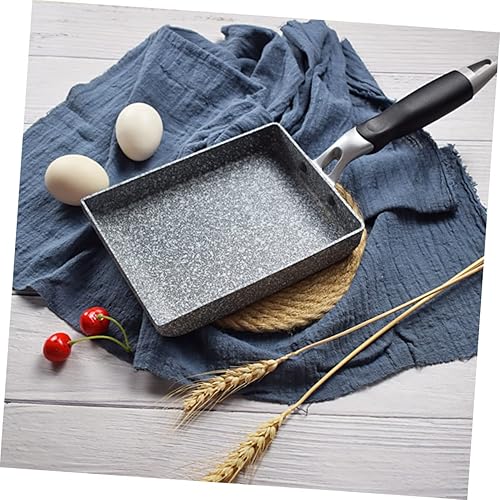 Miniatura 2 de Sartén cuadrada para huevos de hierro para tortillas, sartén rectangular para huevos, mini sartén para huevos Tamagoyaki, sartén antiadherente para