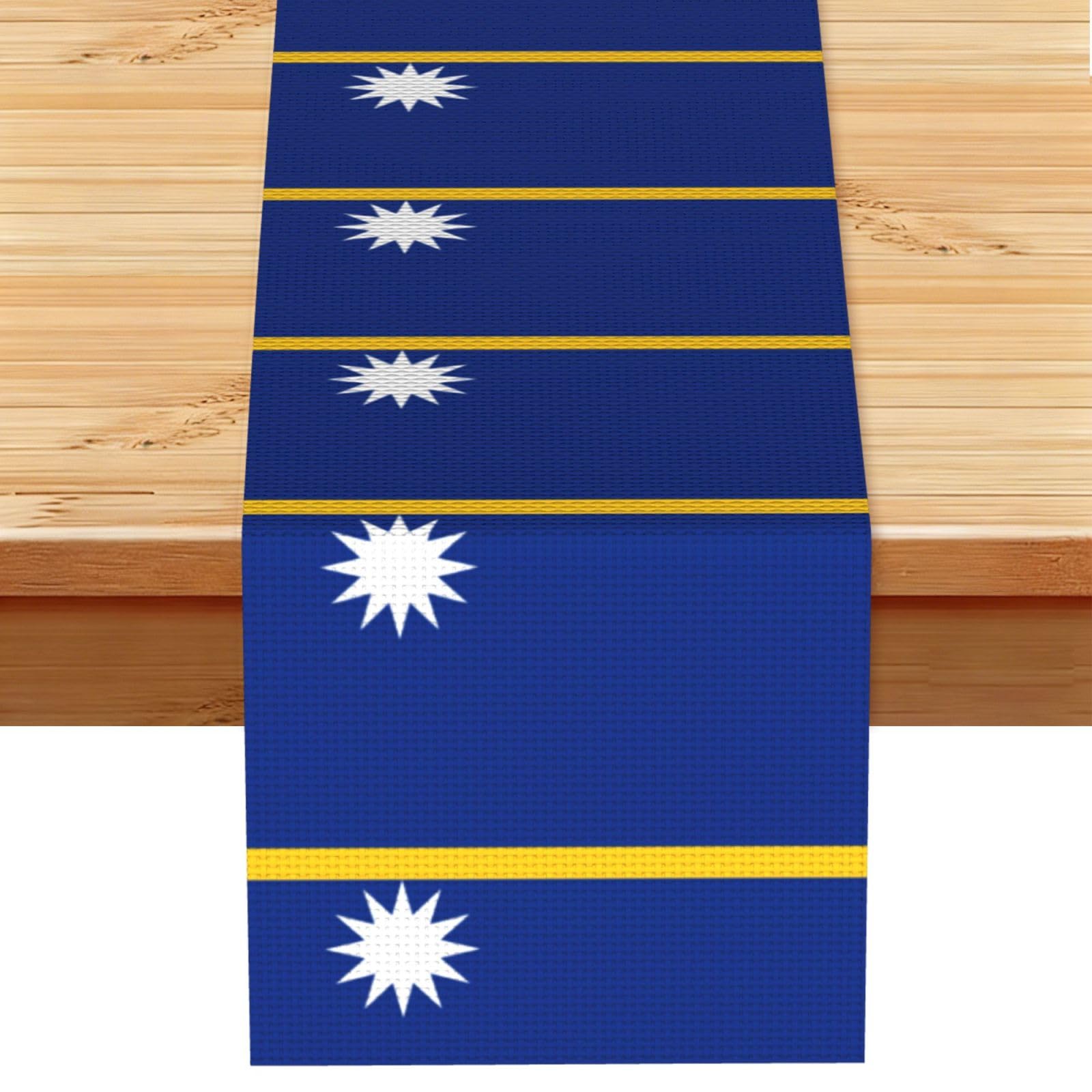 Flag of Nauru Multi Purpose Table Runner for Home Decor, Printed Table Cloth for Kitchen Table, Countertops & Dining Area