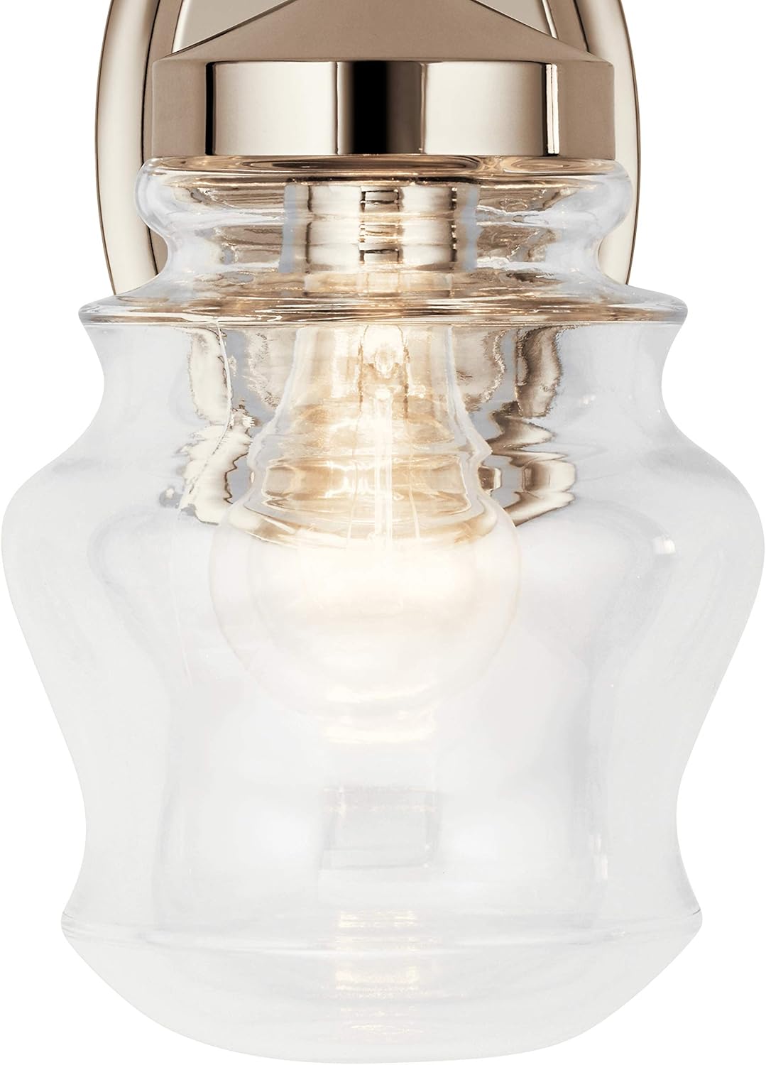 Tech Deals 🔥 KICHLER Janiel 10.75 1 Light Wall Sconce with Clear Glass in Polished Nickel