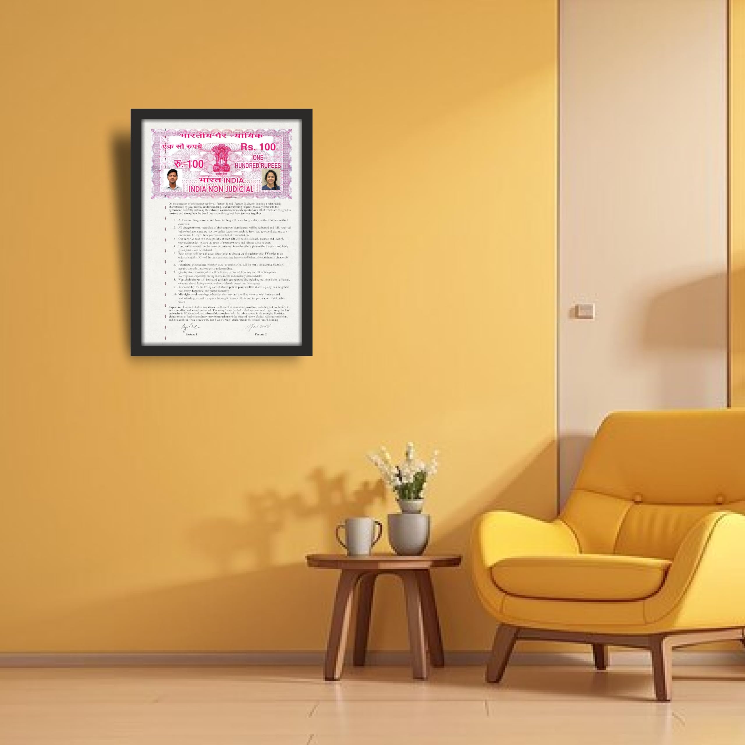 Gamer Couple Relationship Contract Photo Frame – 9.25 x 12.8 inch…