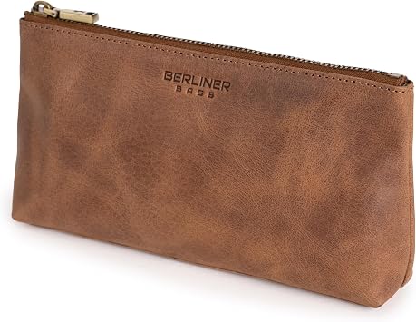 BERLINER BAGS Vintage Genuine Leather Makeup Bag For Women Anna XS- Brown