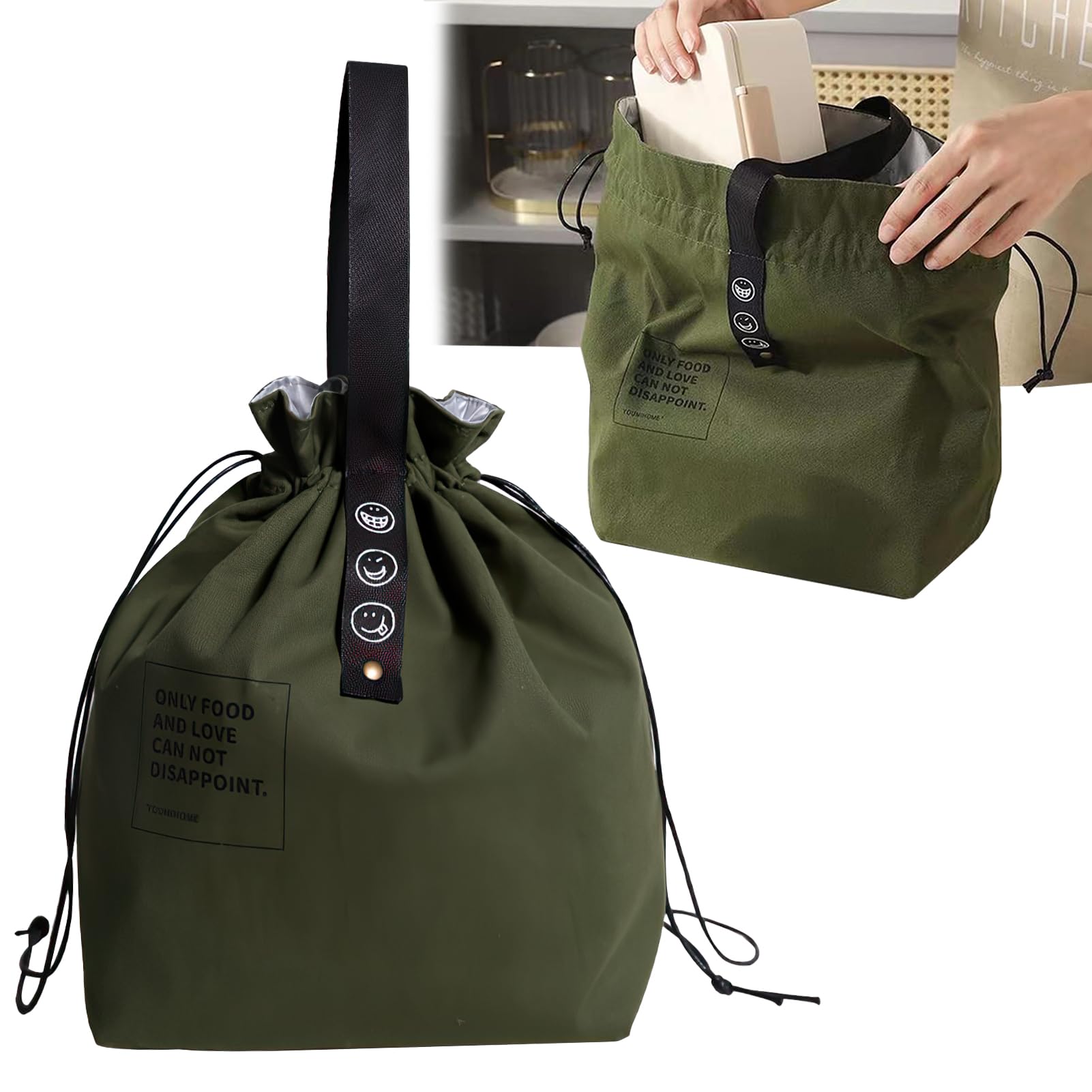 QDDfufu Bolsa de Almuerzo, Bolsa Térmica Porta Alimentos, Bolsa Termica Porta Alimentos Pequeña, Nevera Portatil, Bolsa Merienda Infantil para Playa, Picnic, Camping, Barbacoa