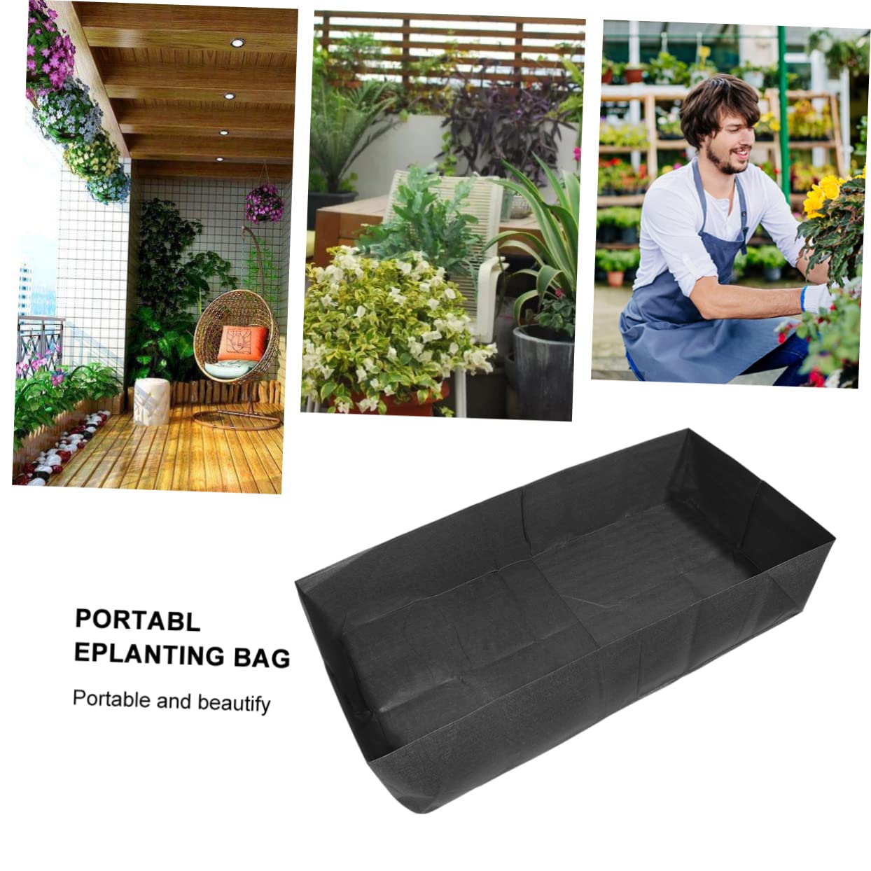 VICASKY Pflanztaschen aus Vliesstoff Wiederverwendbare Pflanzbeutel mit Hohem Fassungsvermögen für Garten und Balkon Geeignet für Blumen und Gräser Schwarz