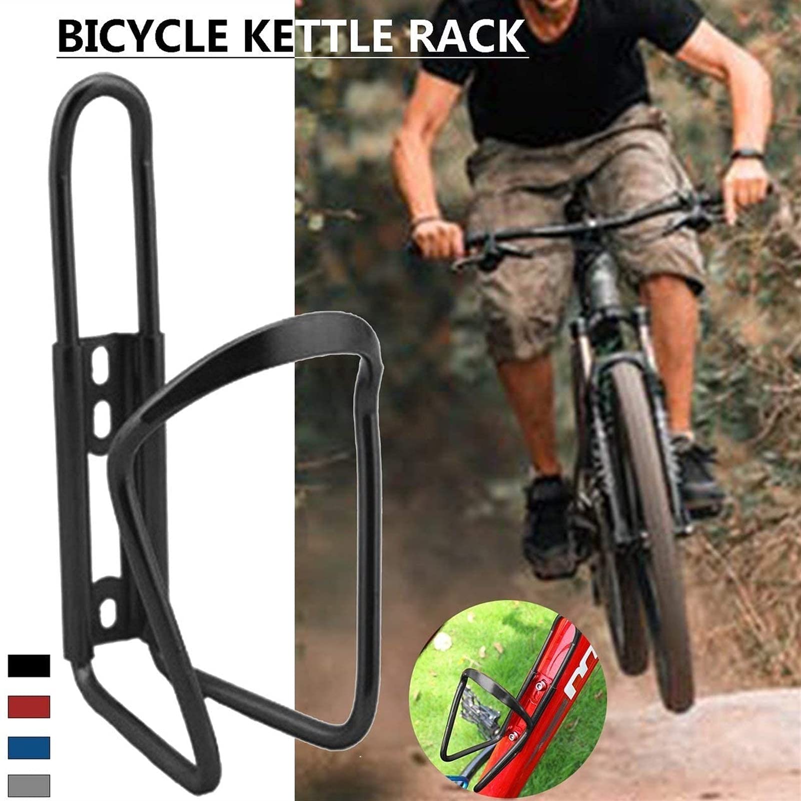 WJJ Fahrradflaschenkäfig, Road Mountainbike, Wasserbecherhalter, Flaschenkäfig, Reitausrüstung Zubehör, Universal-Flaschenkäfig (2 Stück) (Color : Black)