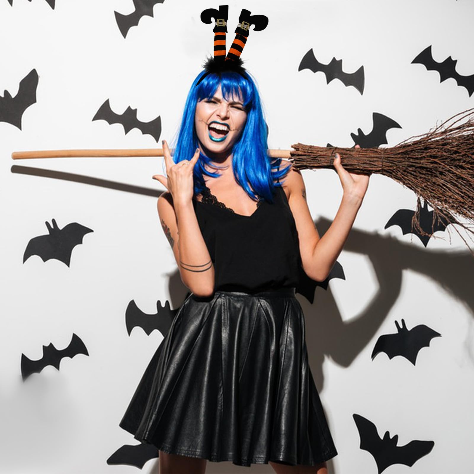 MAINOSHY 6PCS Halloween Headbands Hair Hoop Pumpkin Witch Hat Skeleton Ghost Halloween Element Headbands Fancy Dress Hair Bands for Adult Halloween Fancy Dress - Image 4