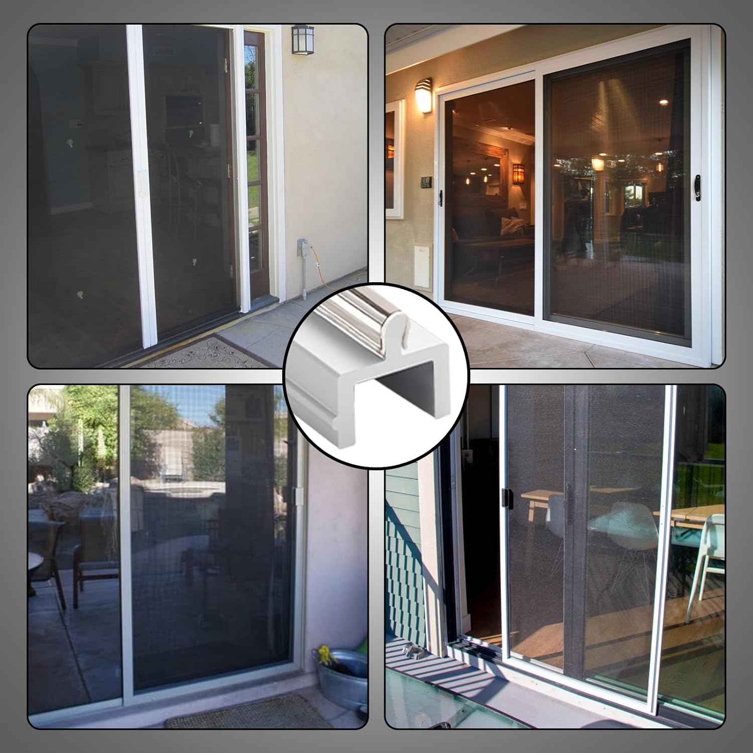 Aluminum Stainless Steel Composite Slidng Screen Door Track Rail,Sliding Door Bottom Track,(72 Inch, Pack of 2)