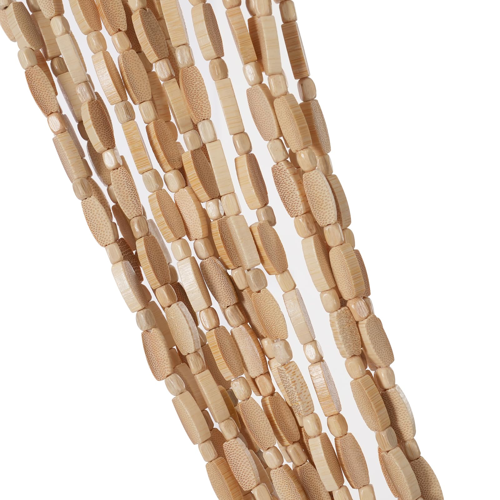 Tenda con perline in bambù, da porta, 52 fili, perline in legno stile retrò, perline naturali, tenda a fili, protezione da insetti e mosche, 90 x 200 cm
