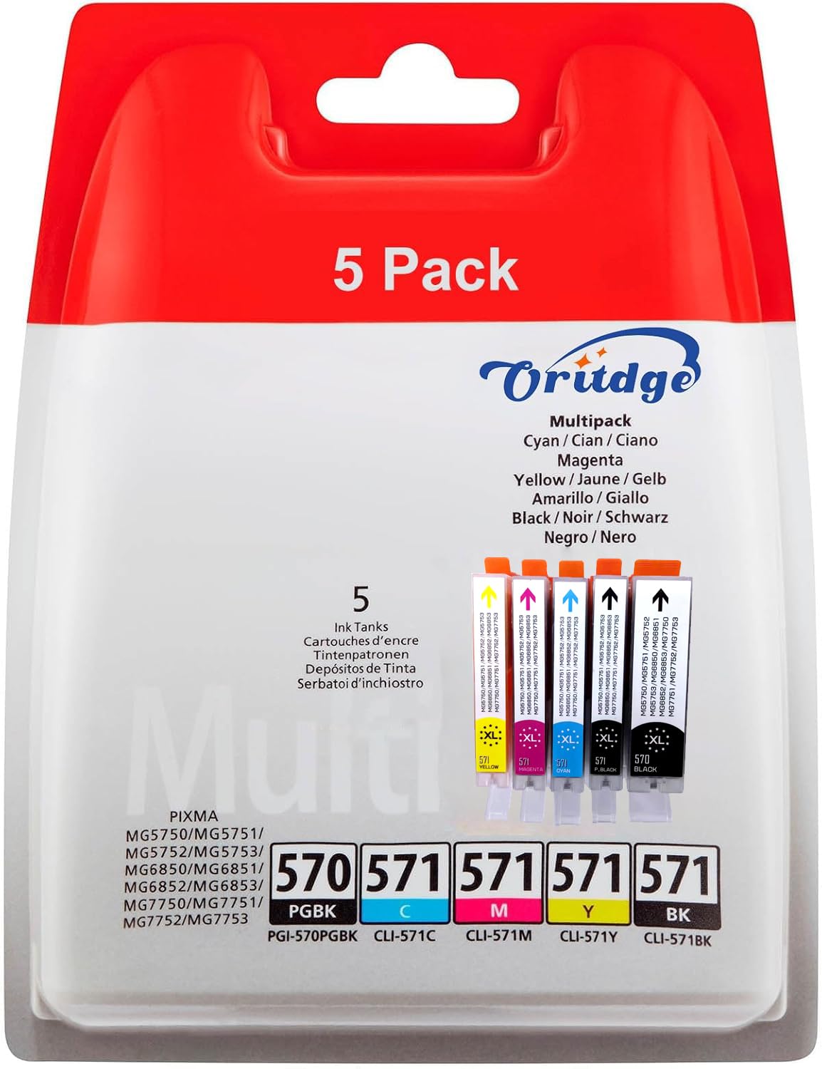 Lot De 12 Cartouches Compatible Canon PGI-570XL / CLI-571XL - Premium Cartouche, Neuf