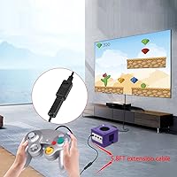 Vista 6 de JoFong Wii NGC - Cable de extensión de controlador para WiiGamecube Plug and Play con cable de control de videojuegos cable de extensión de Gamepad